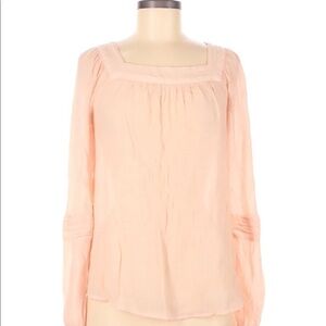 LC Lauren Conrad medium light peach boho blouse